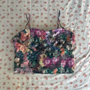 Omni’s Studio Floral Multicolor Women's Bustier Top